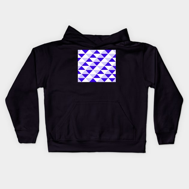 Abstract Triangles pattern - blue and white. Kids Hoodie by kerens